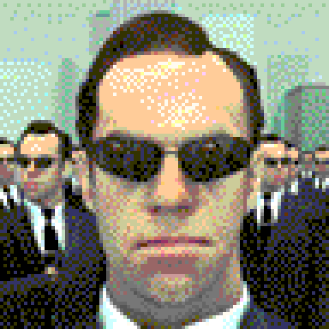 Matrix Agent Smith Pixel Art Profile Picture