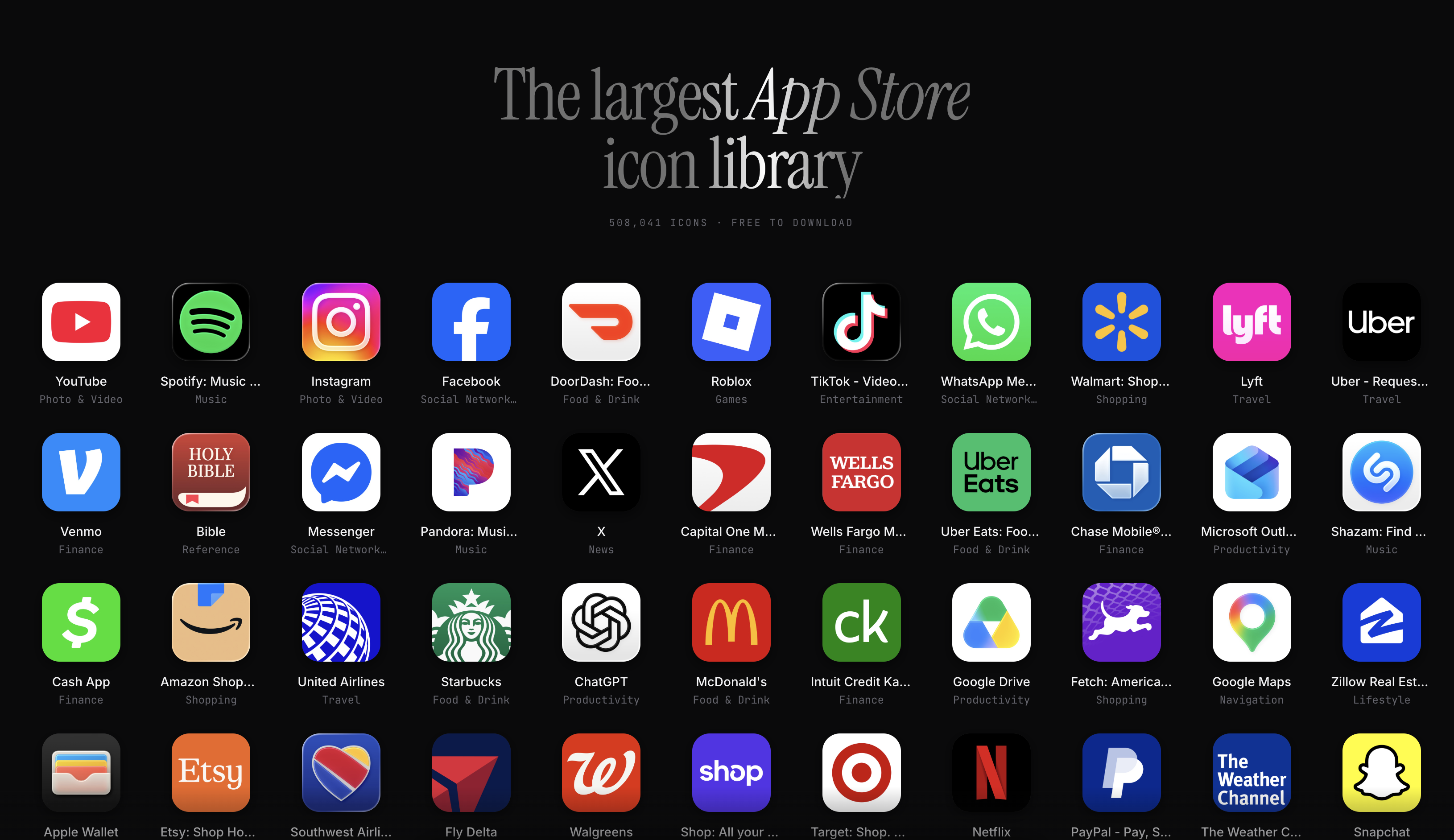 Icons Club — the largest App Store icon library with 508,041 free icons