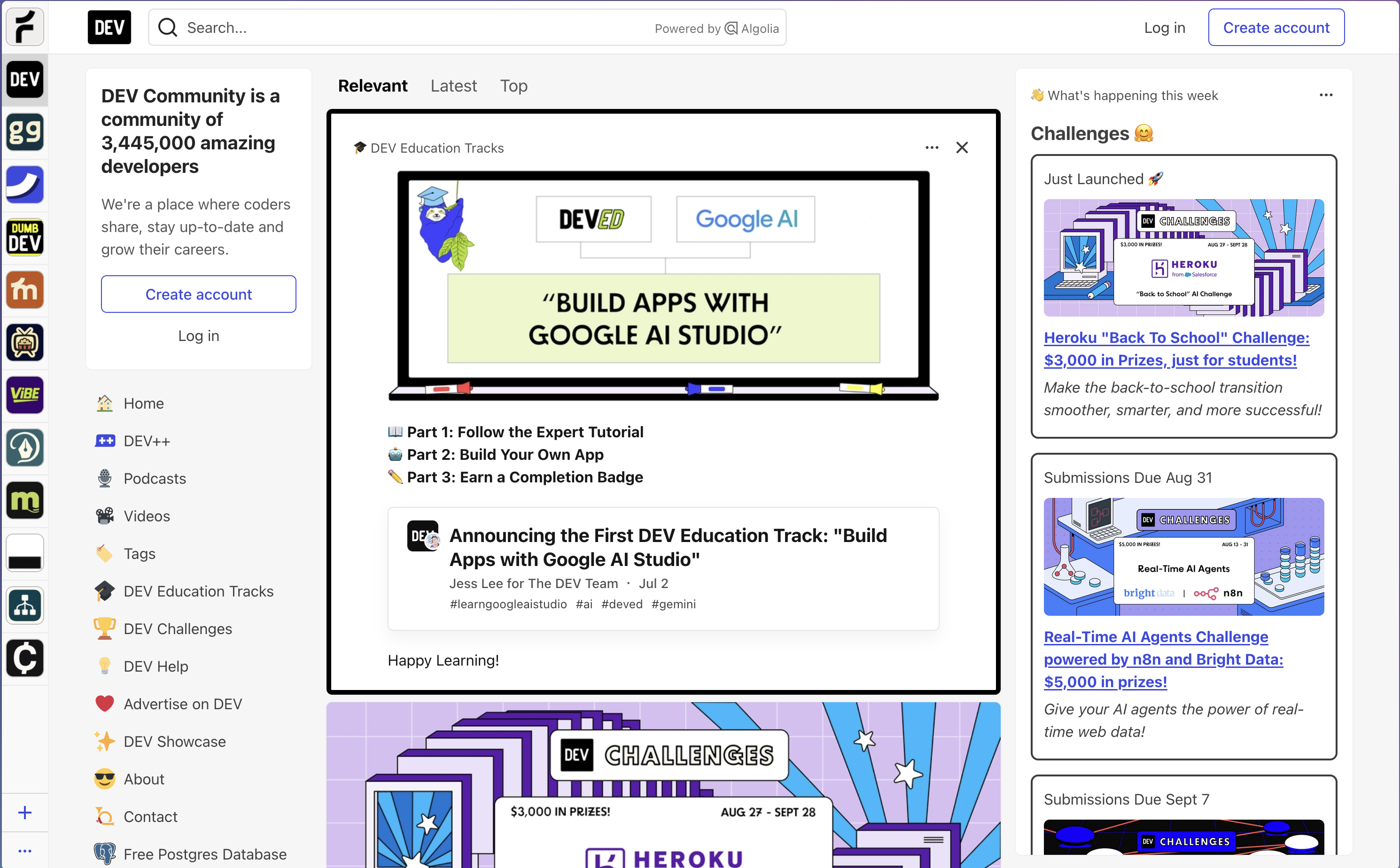 Vertical sidebar navigation example